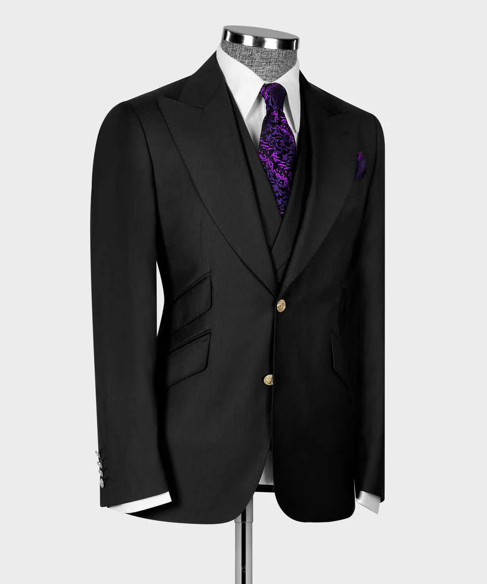 Business Golden Button Suit