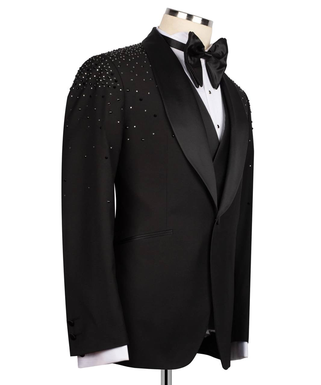 Crystal Embellished Black Tuxedo