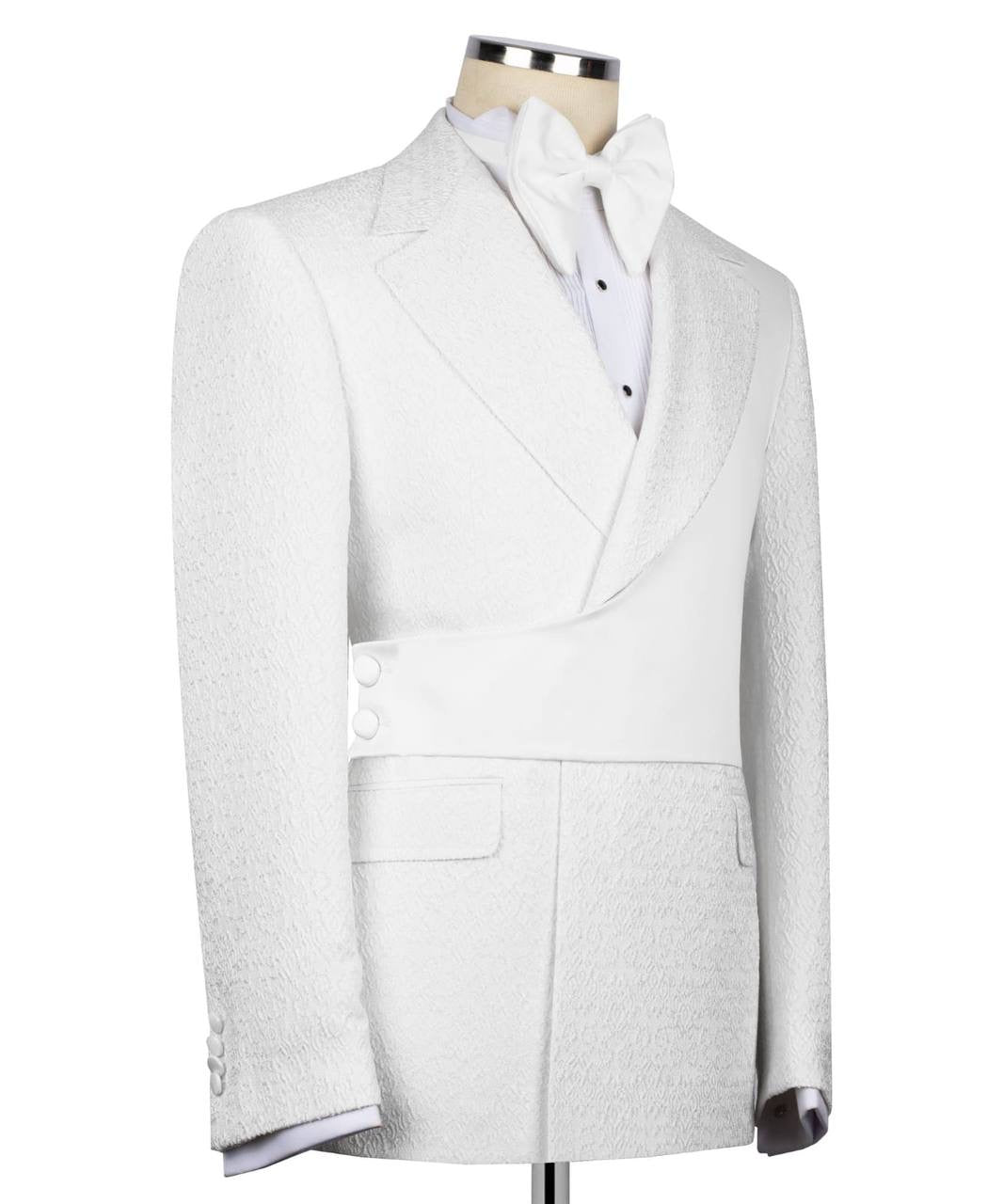 Custom Designed Tuxedo with Crossover Satin Panel