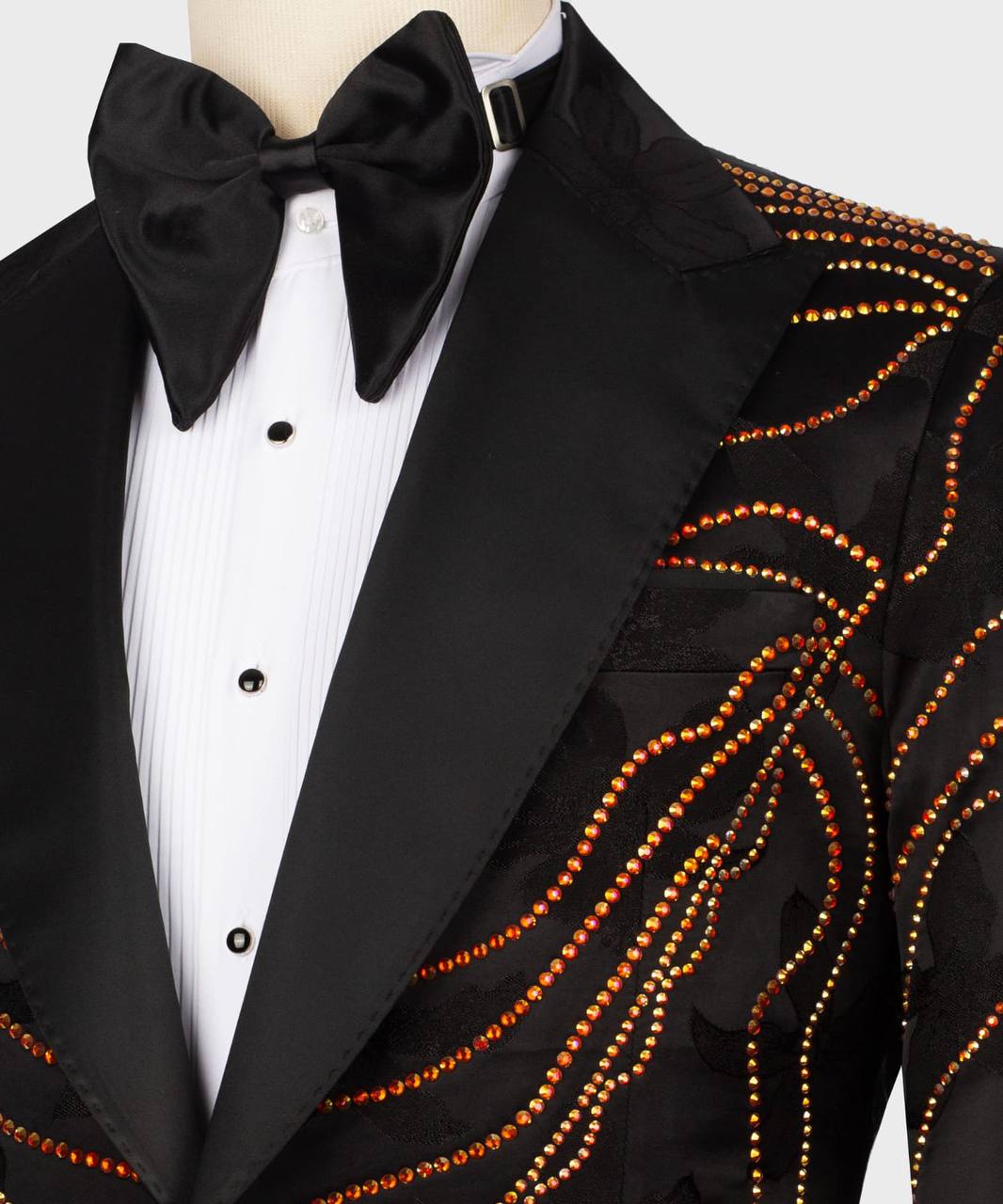 Crystal Embellished Black Tuxedo