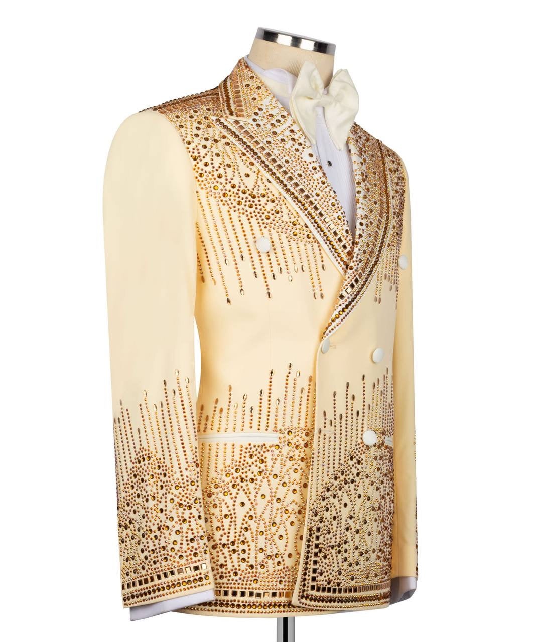 Exclusive Gold Stone Embellished Tuxedo