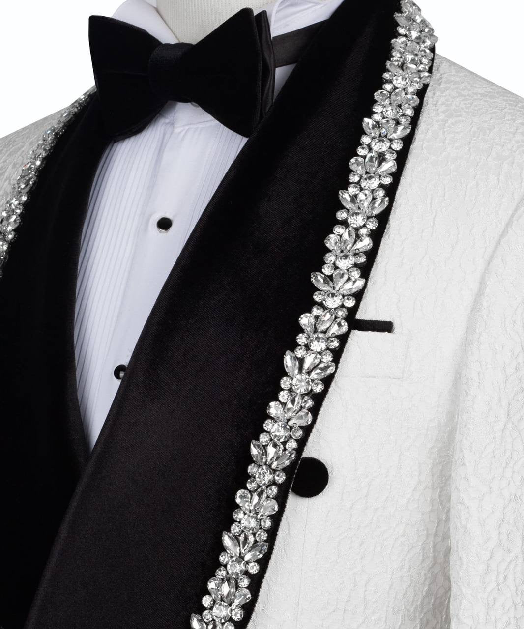 Crystal Ornament White Tuxedo
