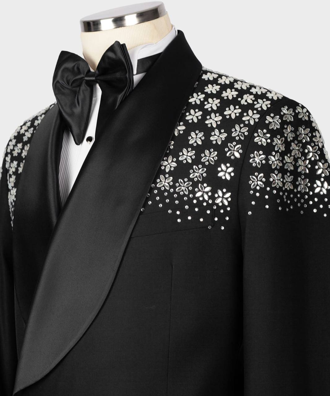 Black Tuxedo With Stone Embellished