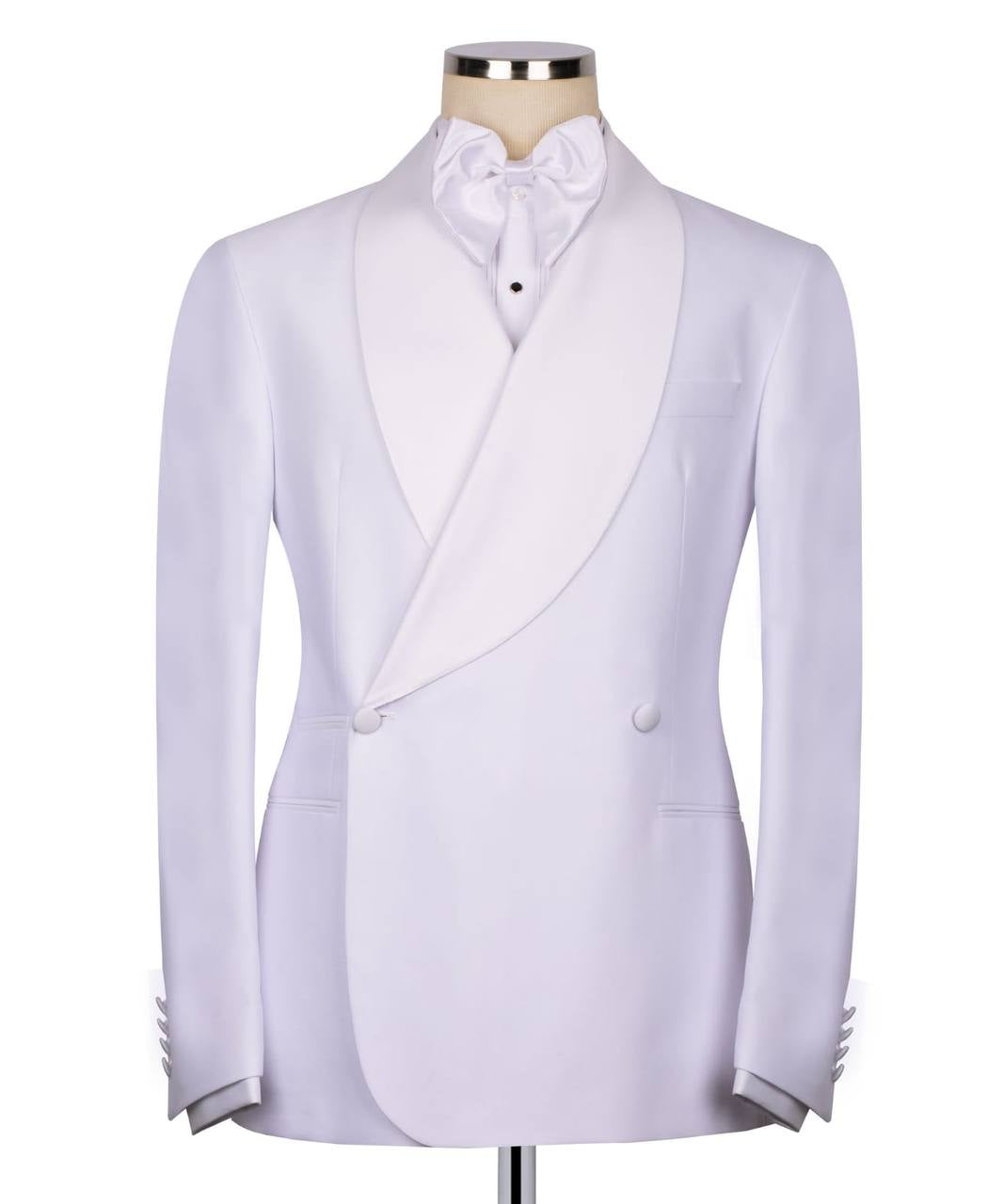 White Double Button Tuxedo