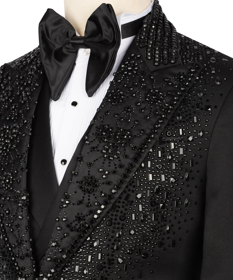 Crystal Embellished Black Tuxedo