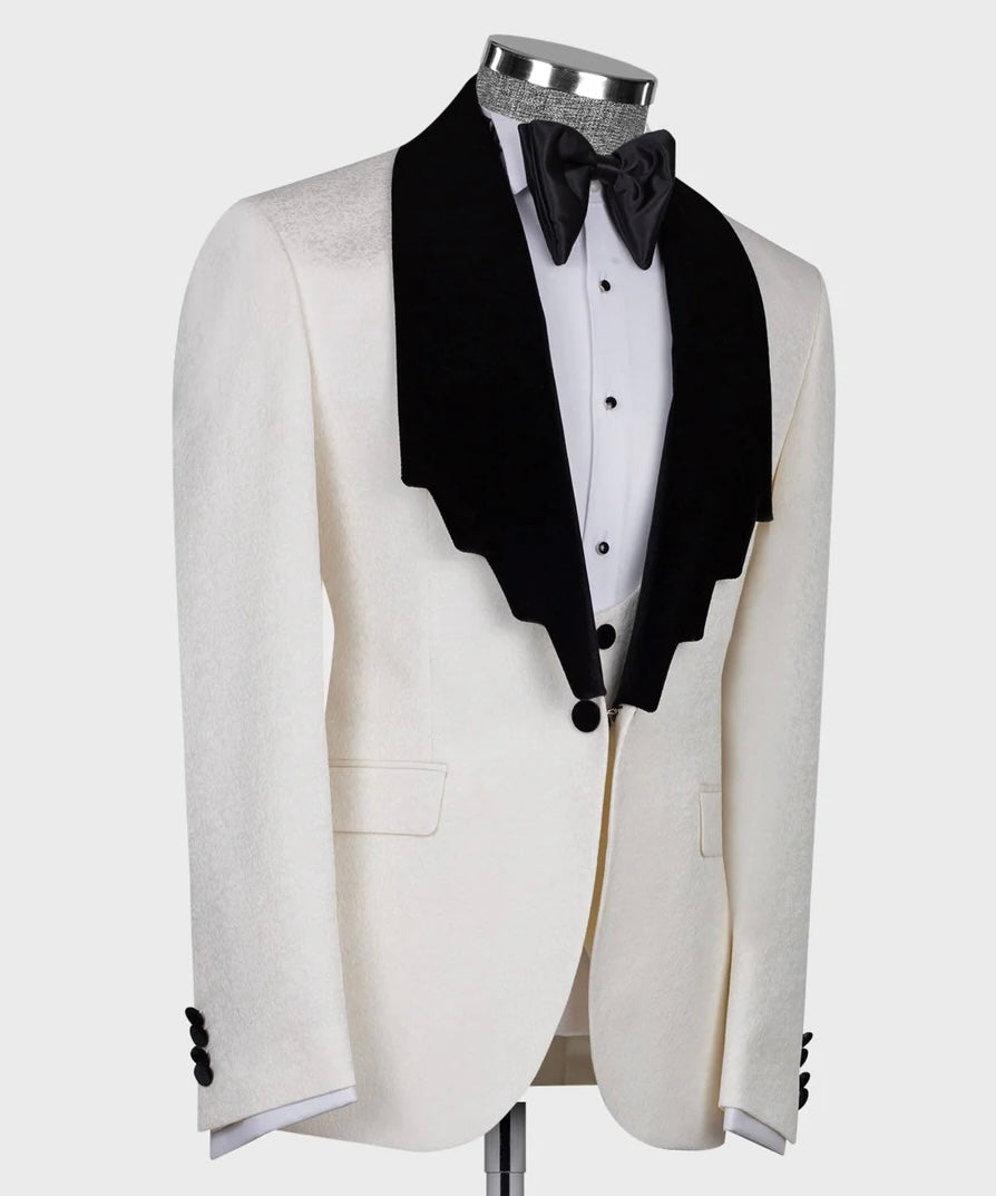 Velvet Lapel Cream Tuxedo
