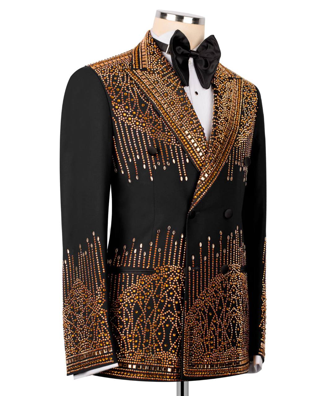 Double Breasted Crystal Embellished Tuxedo