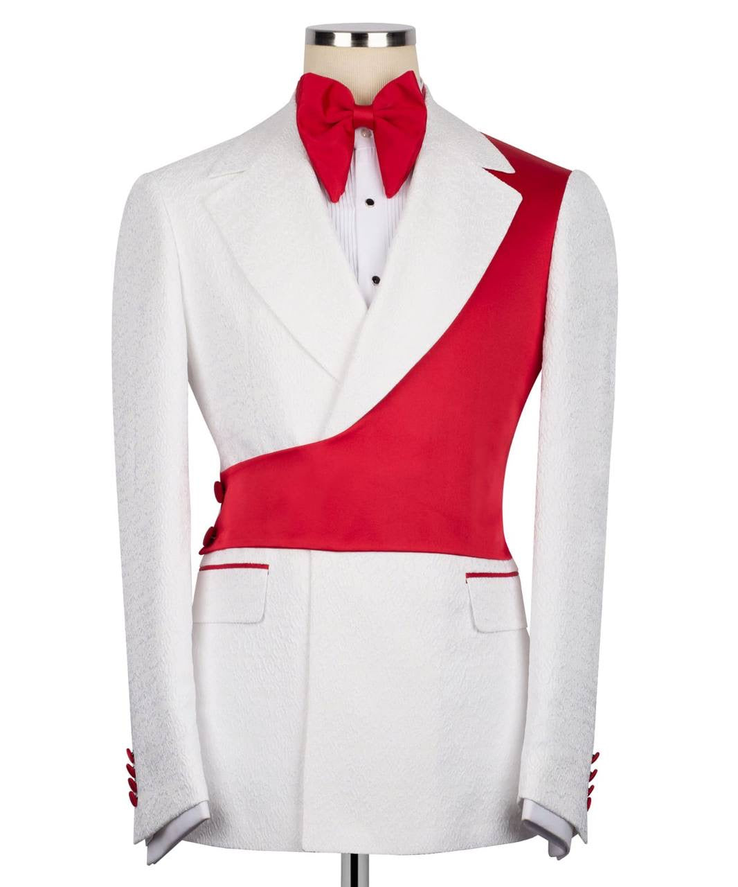 Custom Designed Tuxedo with Crossover Satin Panel