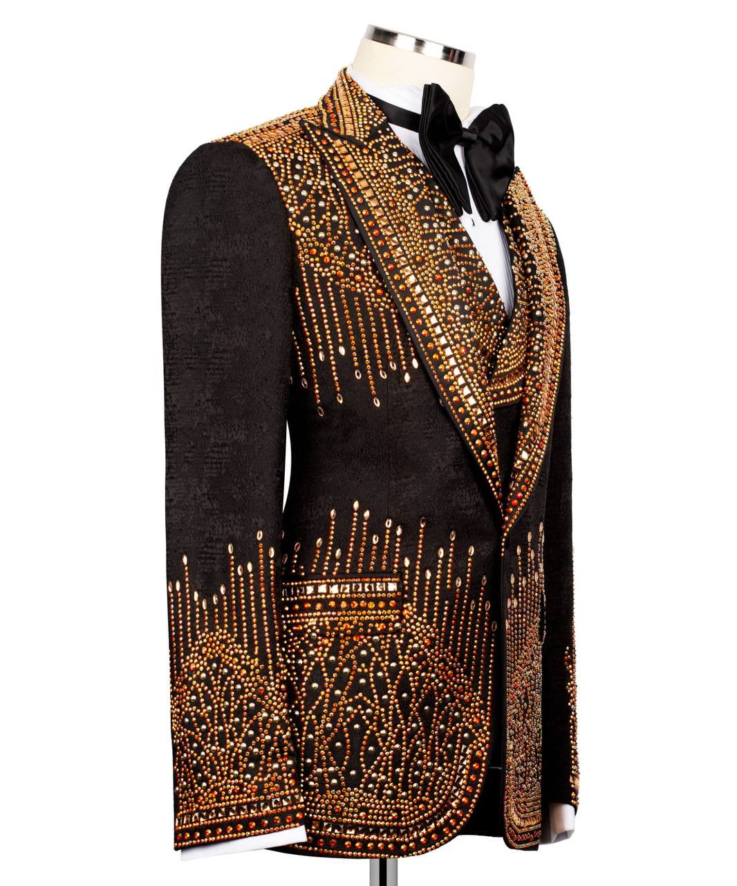 Exclusive Stone Embroidered Tuxedo Set
