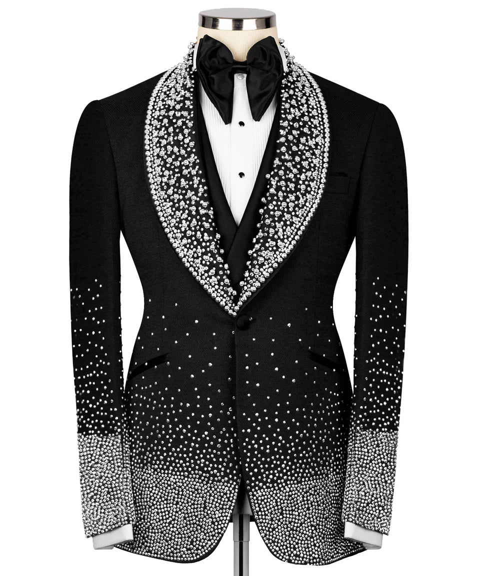 Exclusive Design Stone Embellished Tuxedo