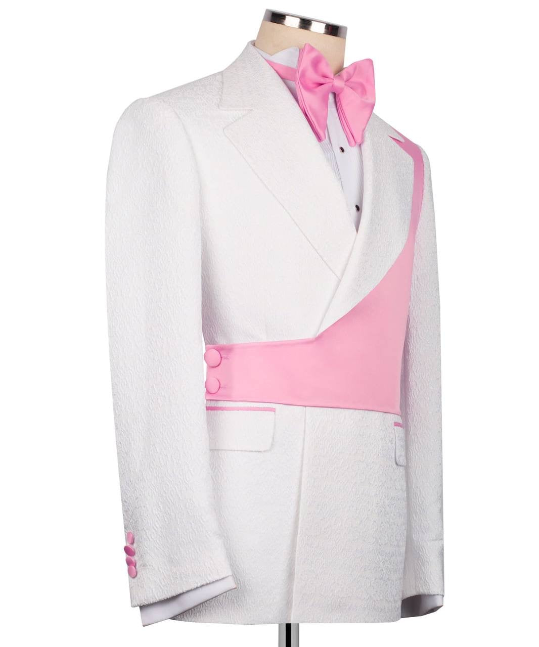 Custom Designed Tuxedo with Crossover Satin Panel