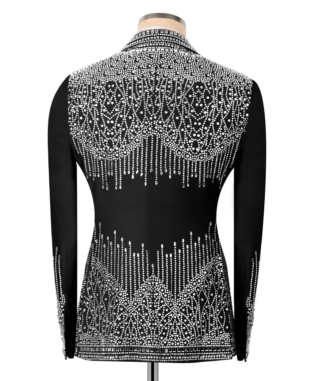 Double Breasted Crystal Embellished Tuxedo