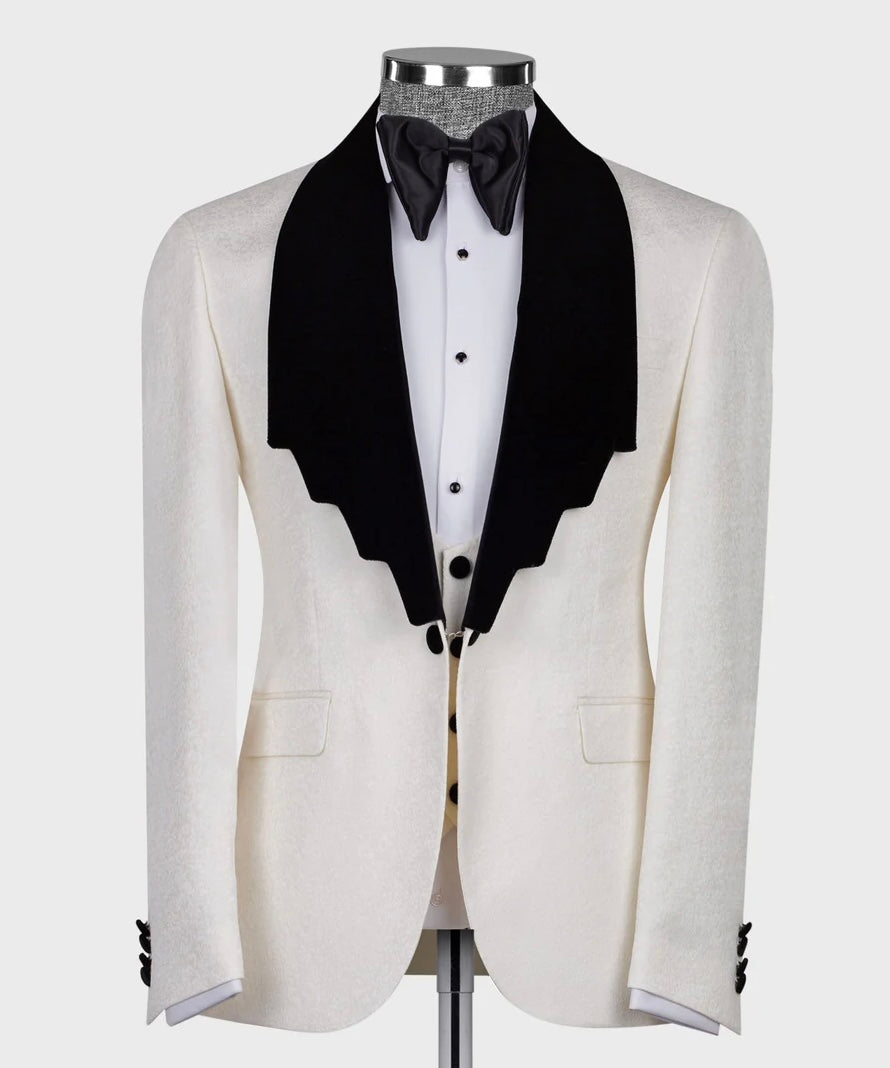 Velvet Lapel Cream Tuxedo