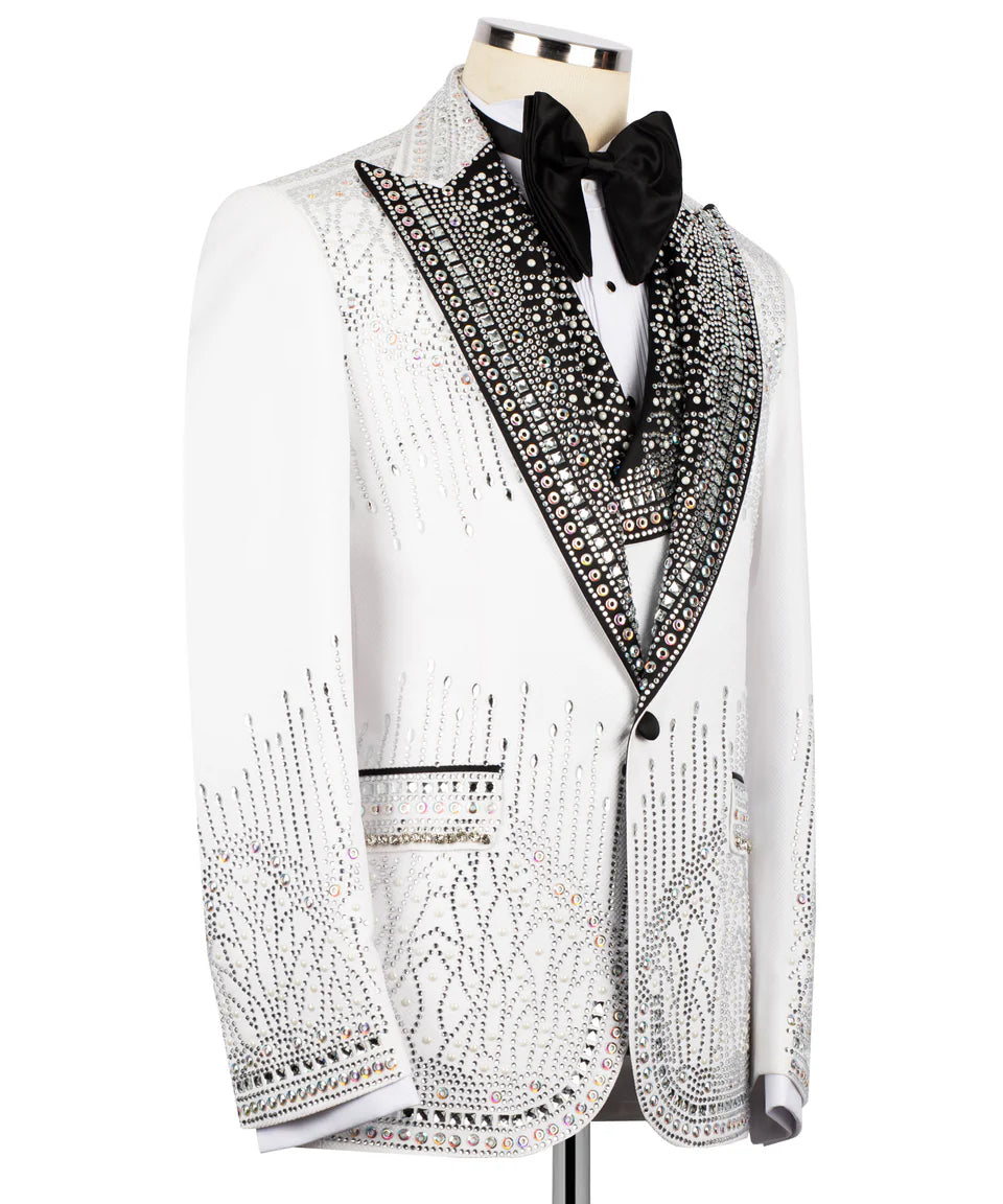 Exclusice Three Piece White Tuxedo