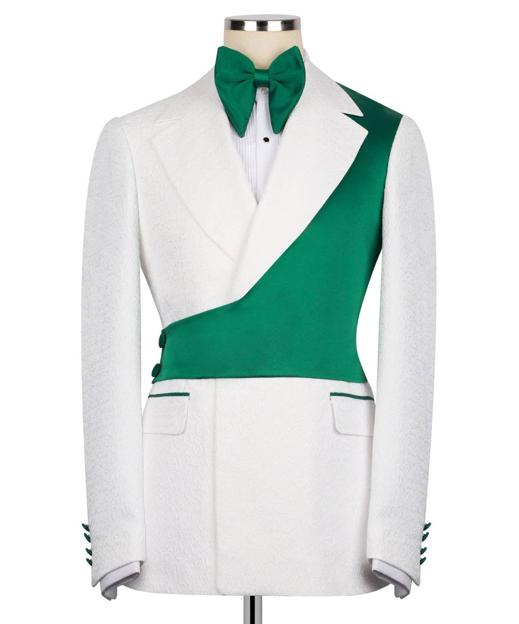 Custom Designed Tuxedo with Crossover Satin Panel