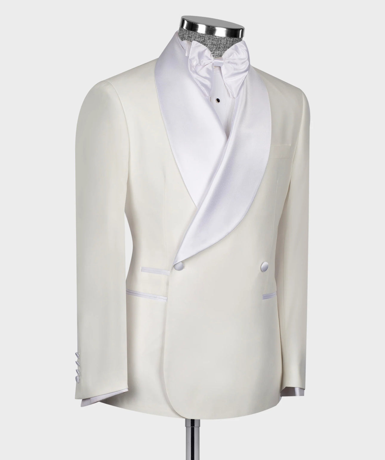 Double Button White Tuxedo