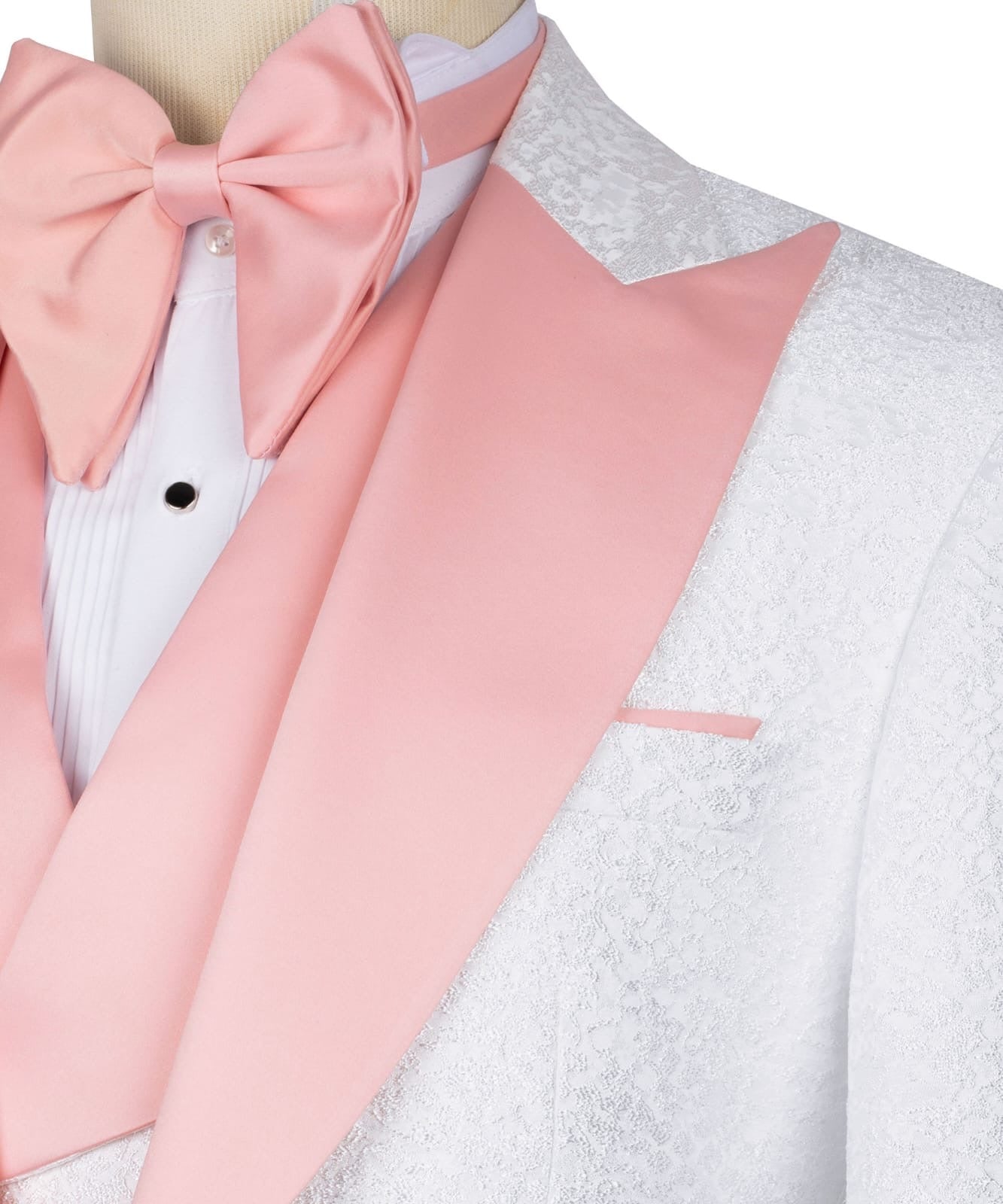 Patterned Tuxedo With Pink Collar