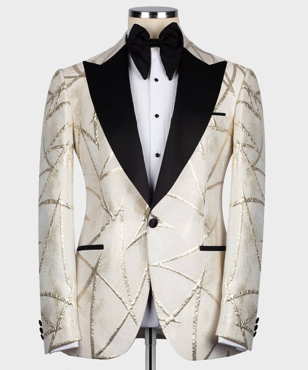 Patterned Pointed Lapel Tuxedo