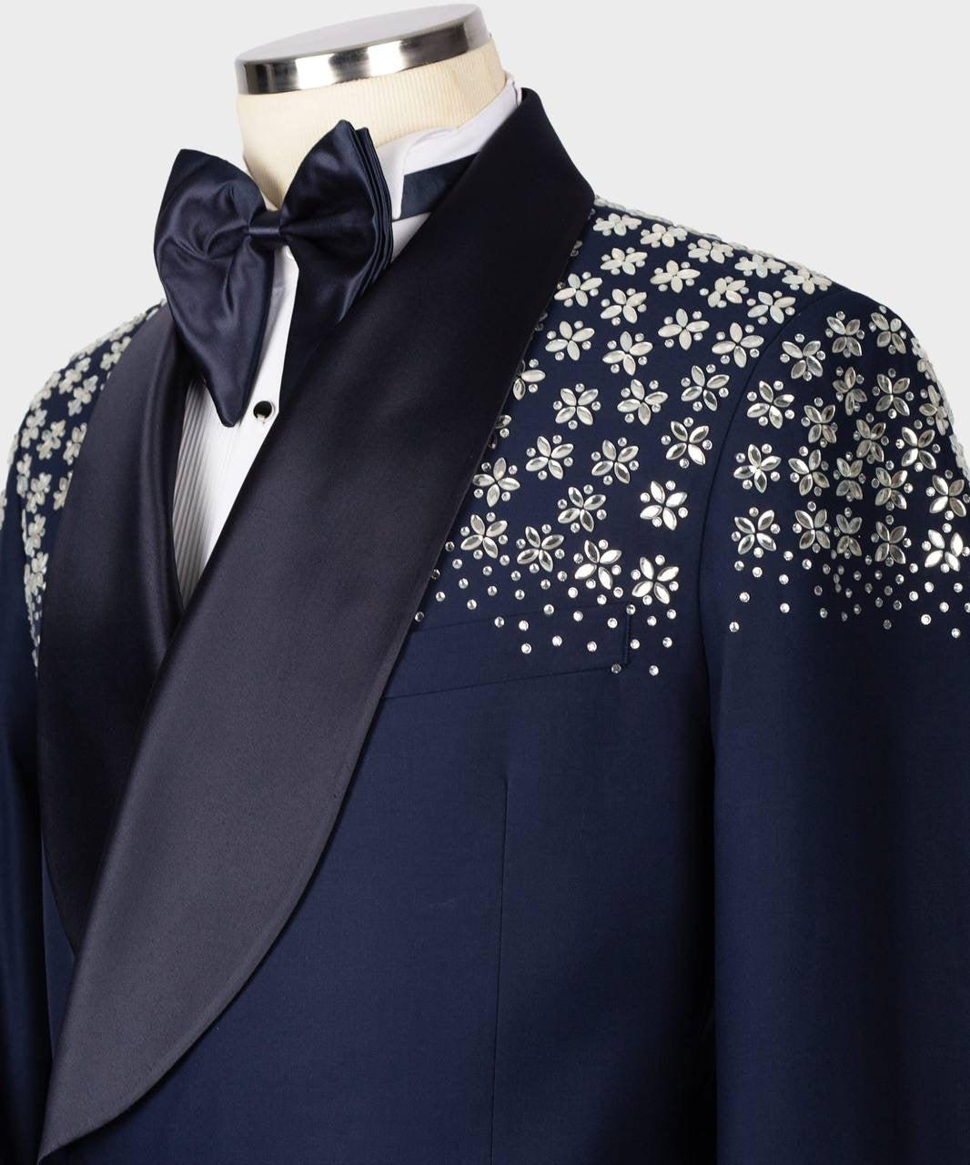 Exclusive Navy Tuxedo With Satin Lapel