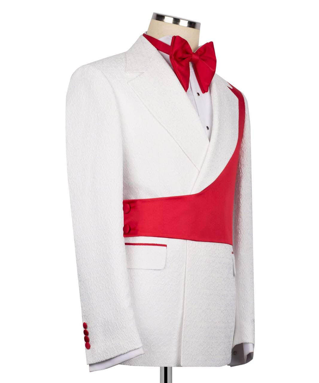 Custom Designed Tuxedo with Crossover Satin Panel