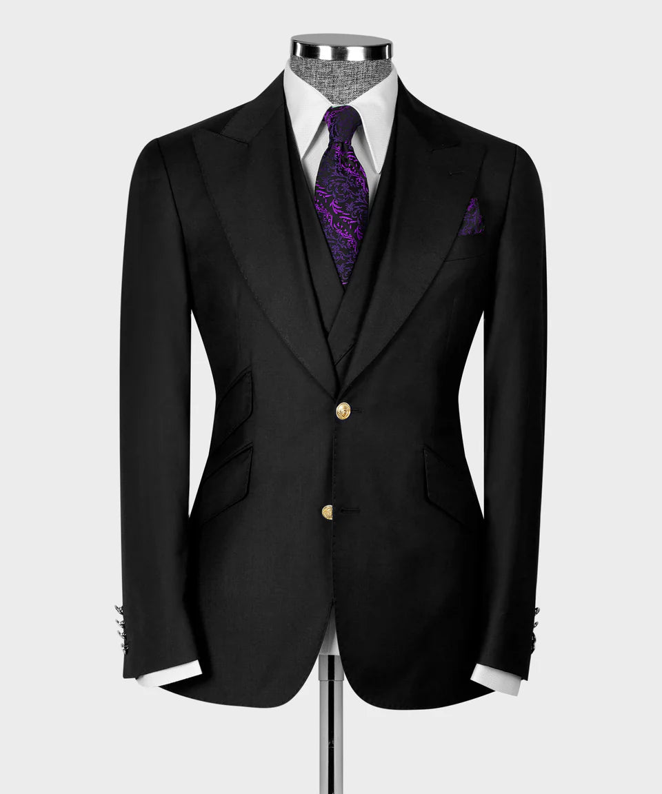 Business Golden Button Suit