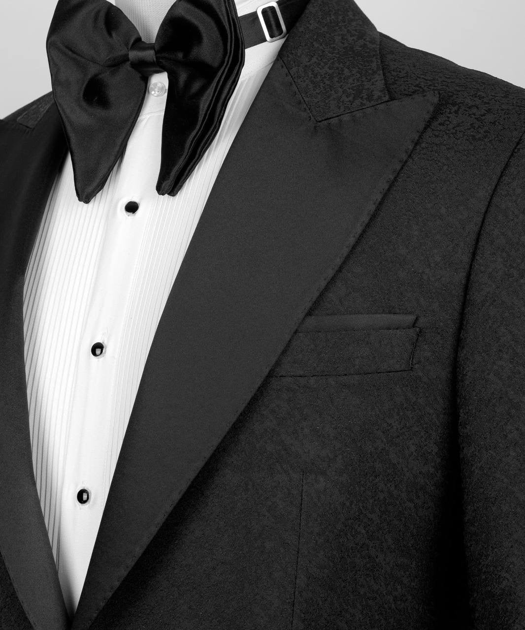 Patterned Black Tuxedo Set