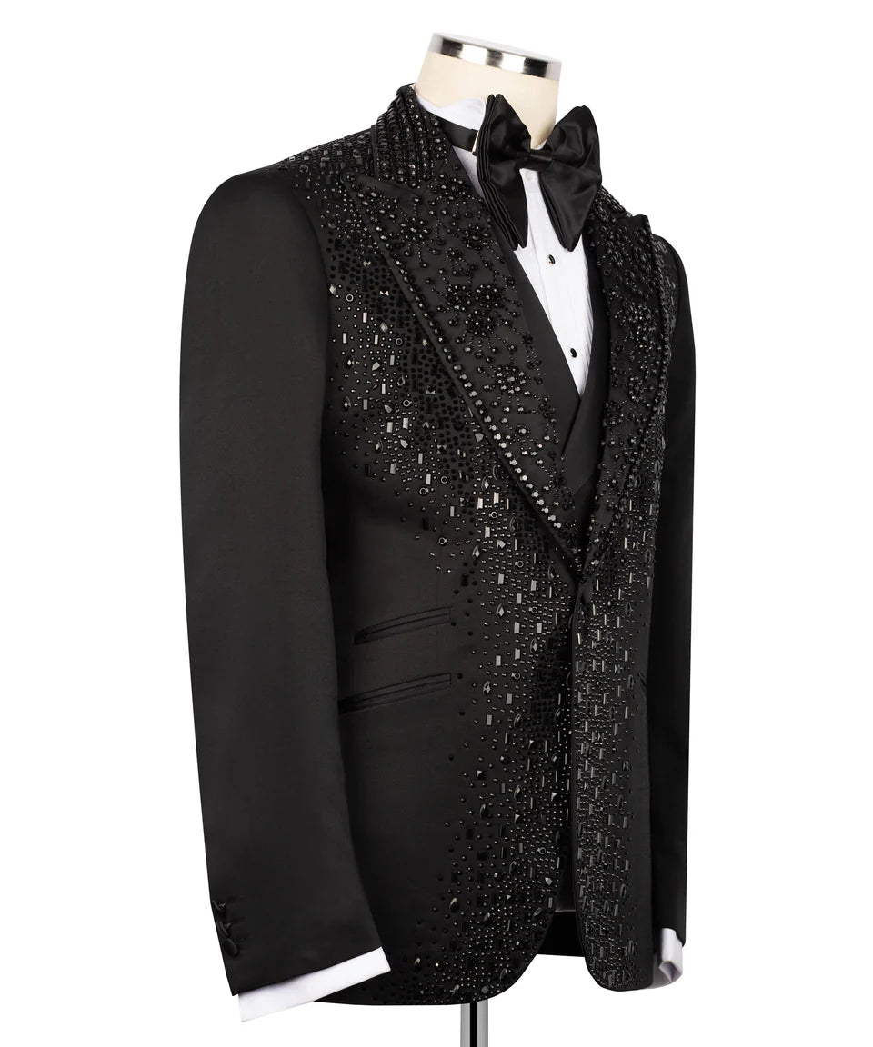 Crystal Embellished Black Tuxedo