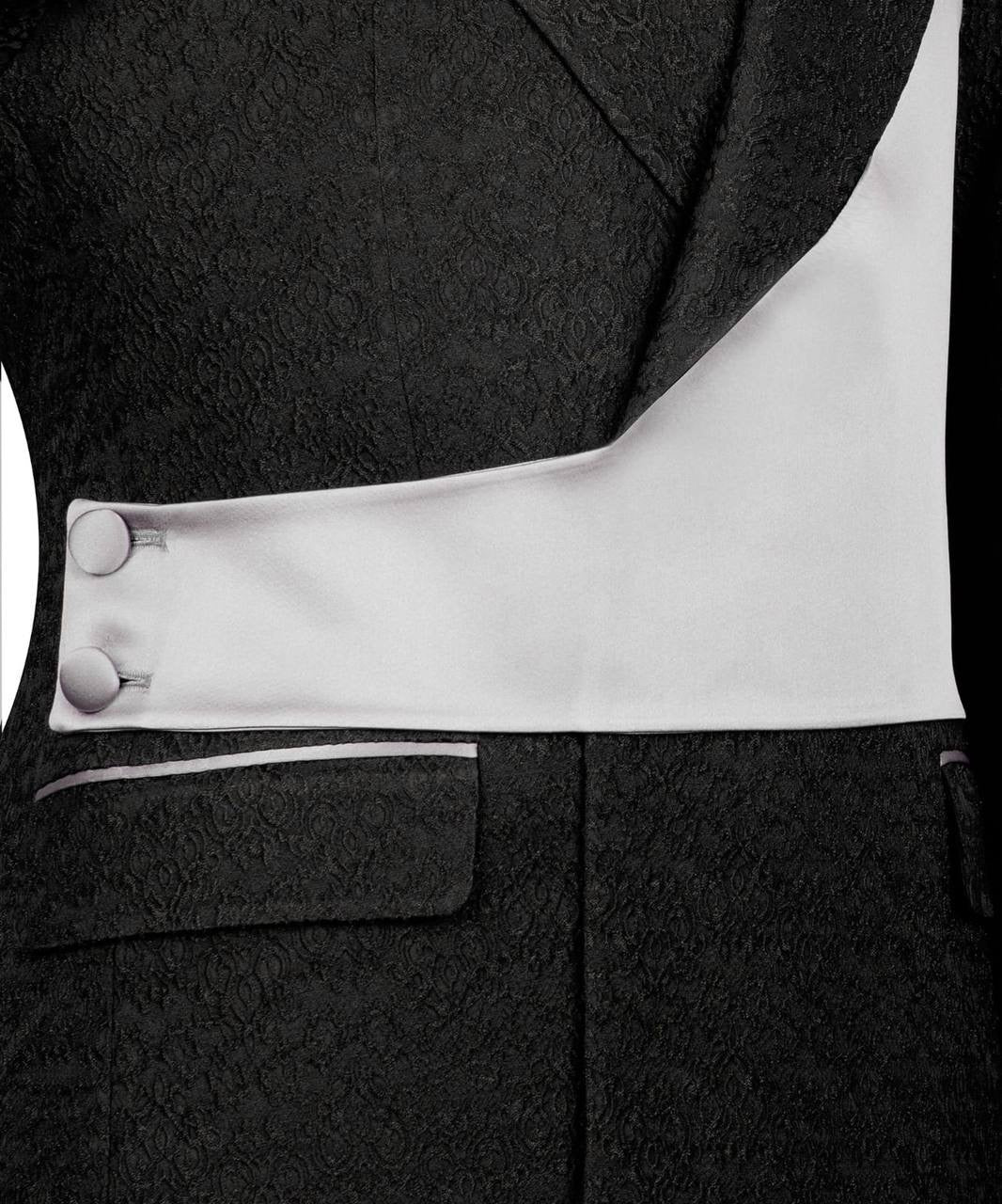 Custom Designed Tuxedo with Crossover Satin Panel