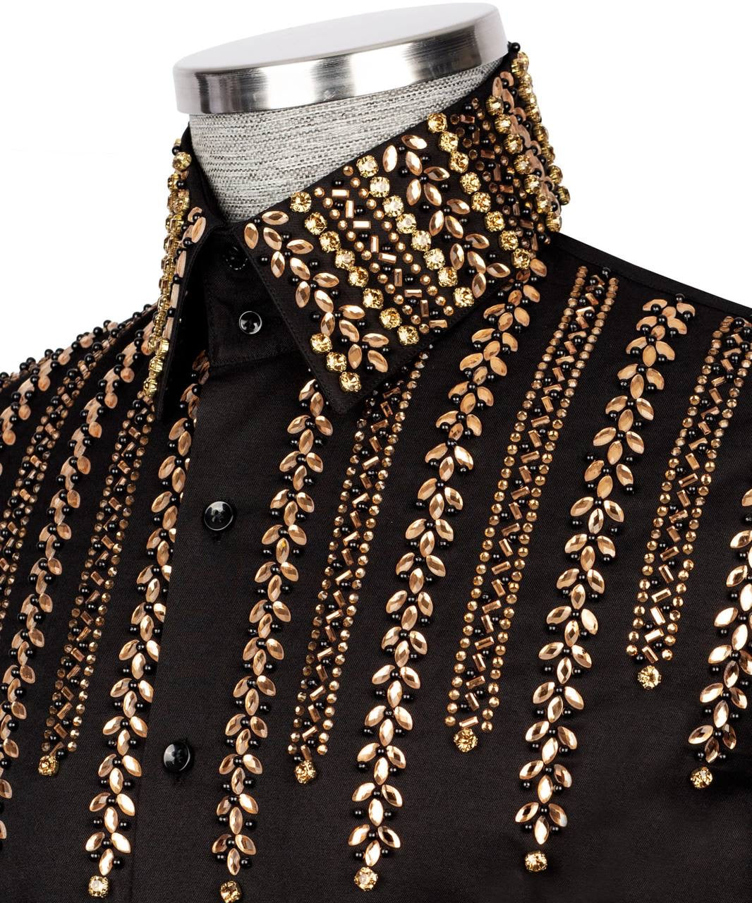 Crystal Embellished Black Shirt