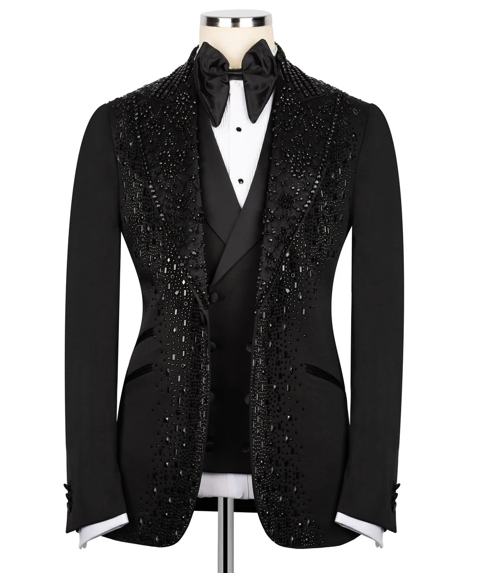Crystal Embellished Black Tuxedo