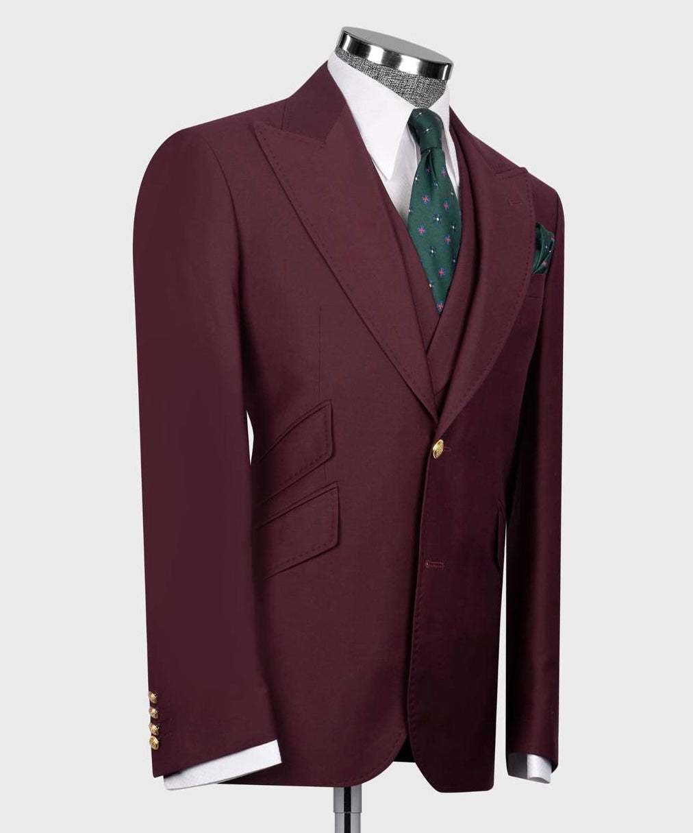 Formal Suit With Gold Button