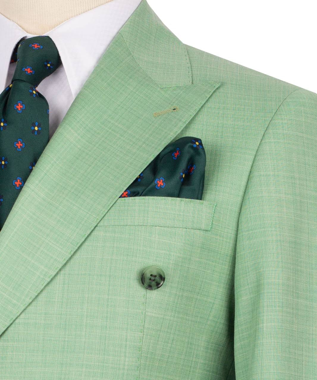 Double Breasted Green Suit