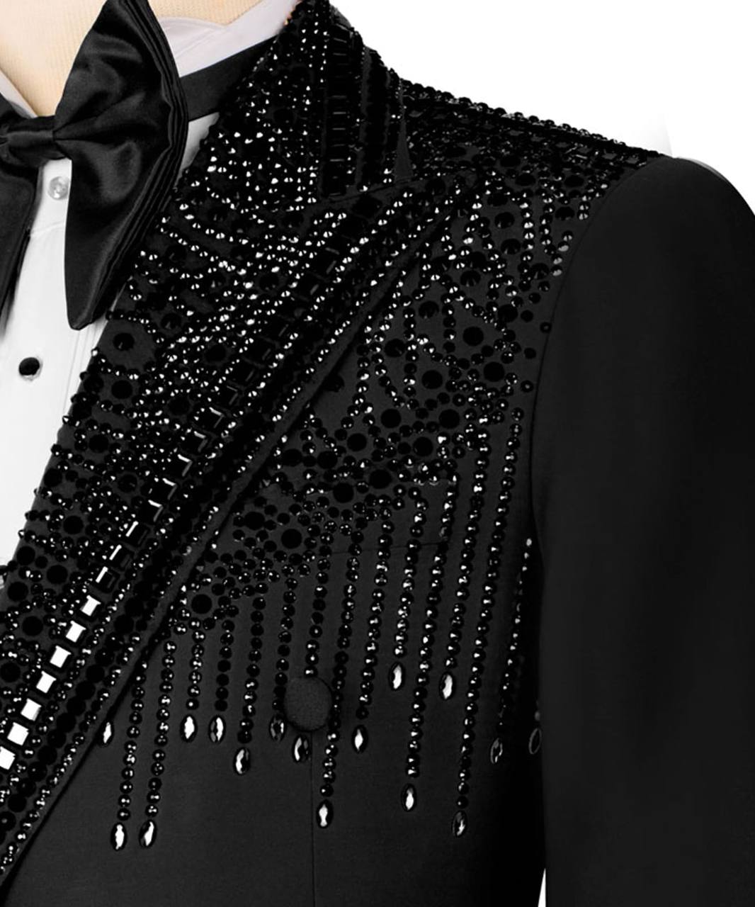 Double Breasted Crystal Embellished Tuxedo