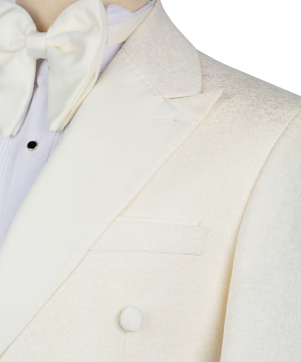 Double Breasted Cream Tuxedo
