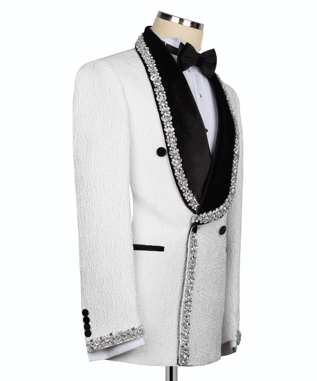 Crystal Ornament White Tuxedo