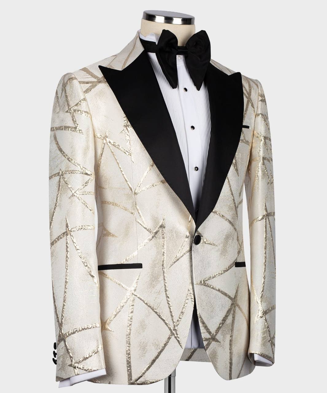 Patterned Pointed Lapel Tuxedo