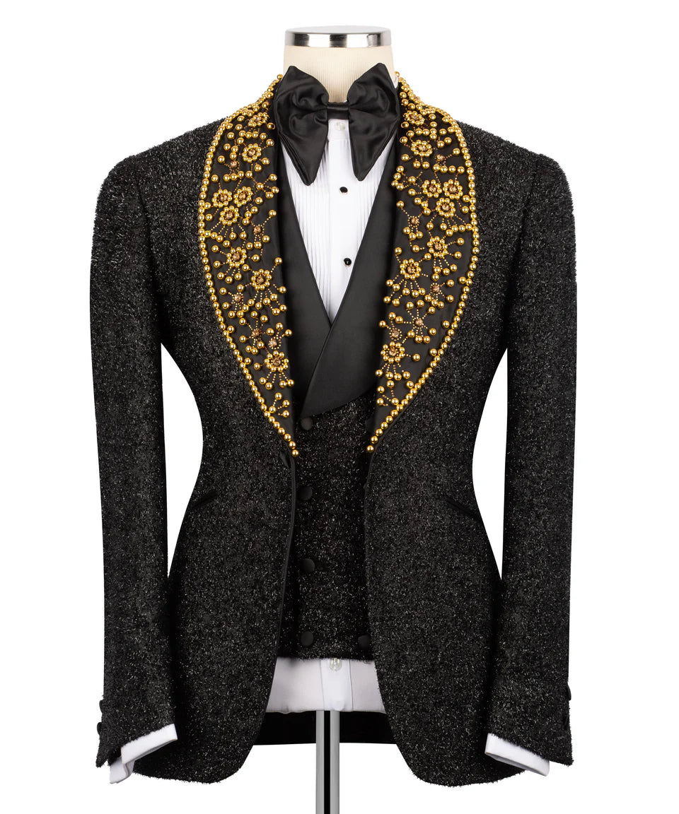 Sparkling Tuxedo With Crystal Embellishments