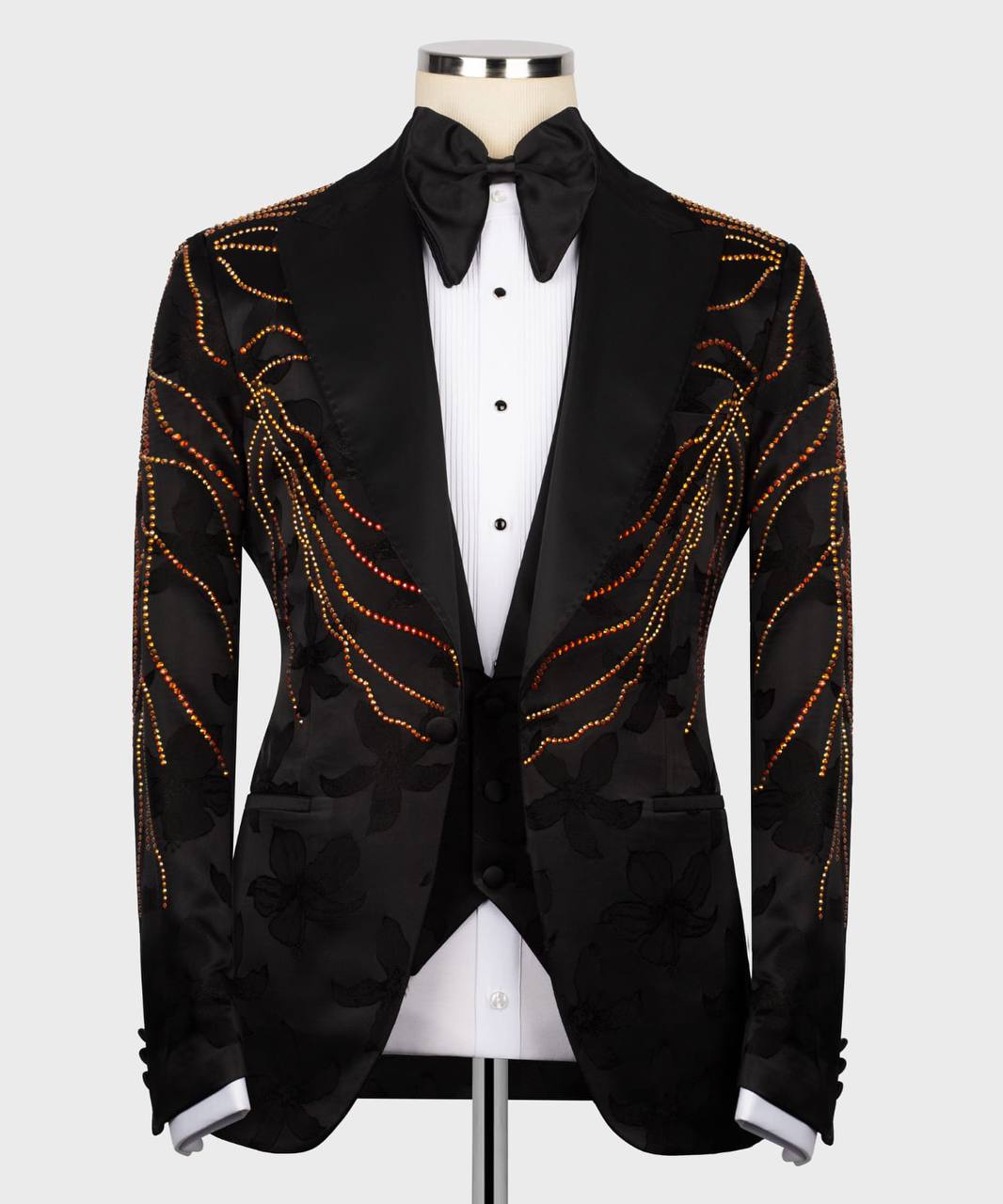 Crystal Embellished Black Tuxedo