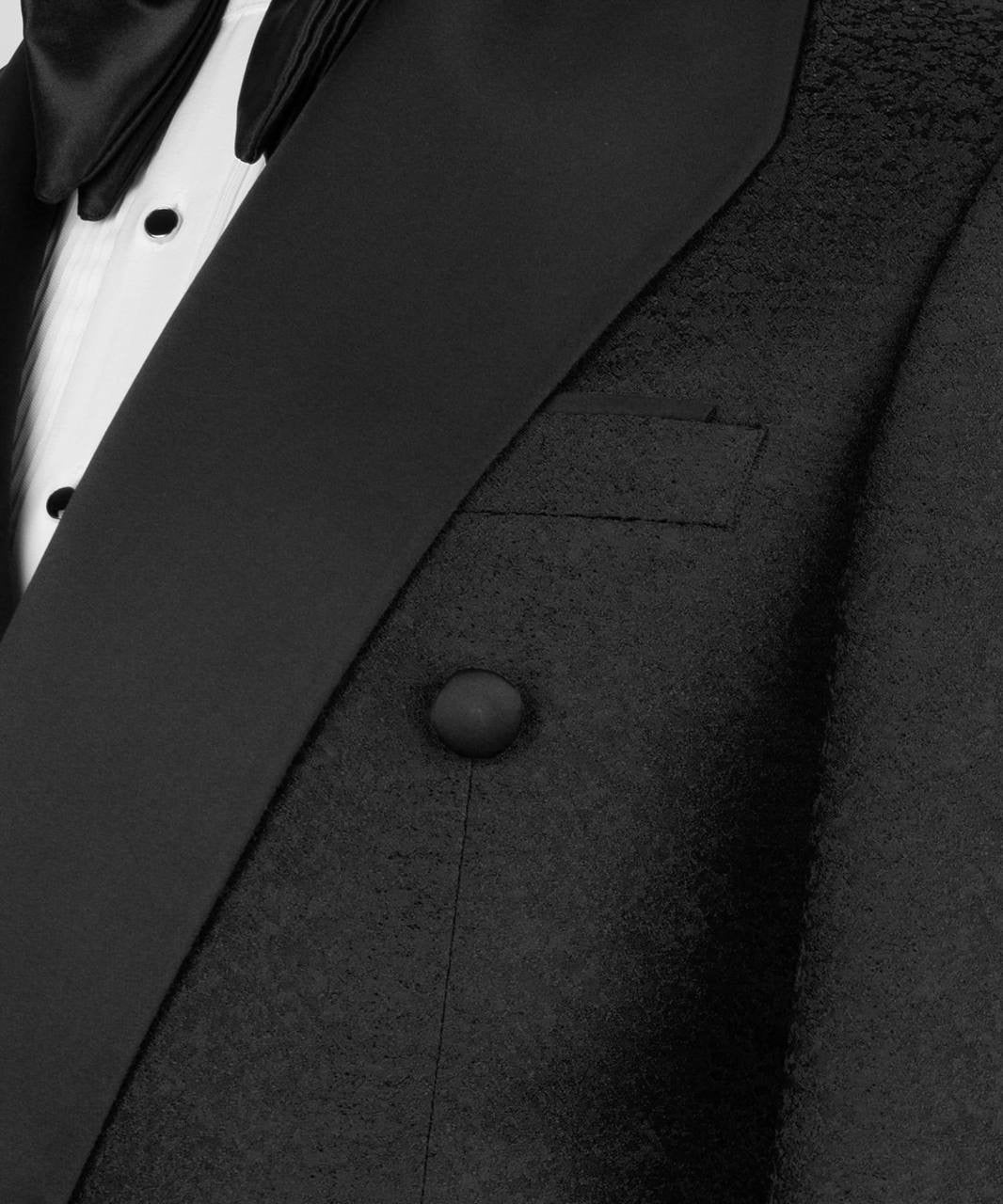 Black Tuxedo with Custom Collar Design