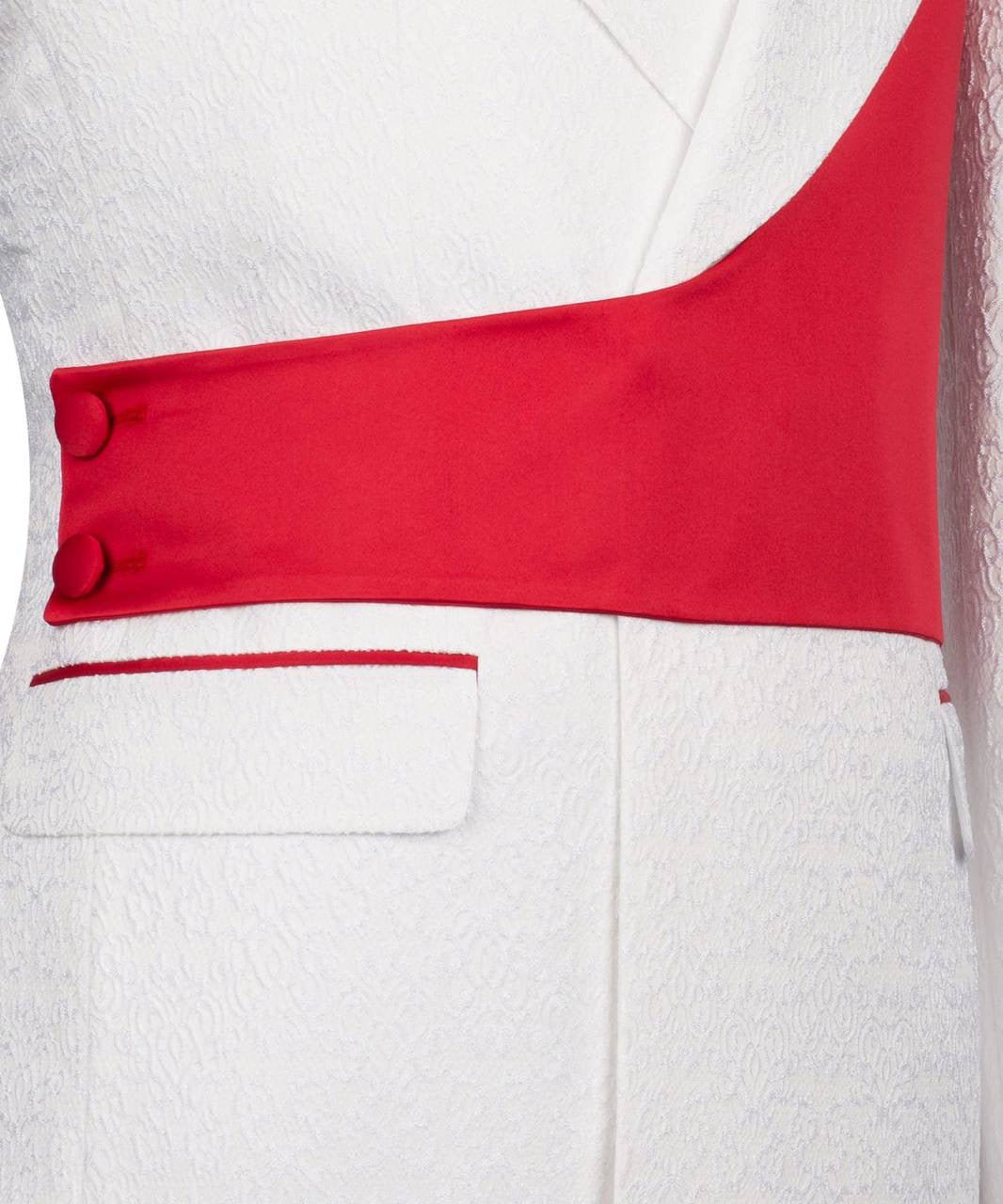 Custom Designed Tuxedo with Crossover Satin Panel