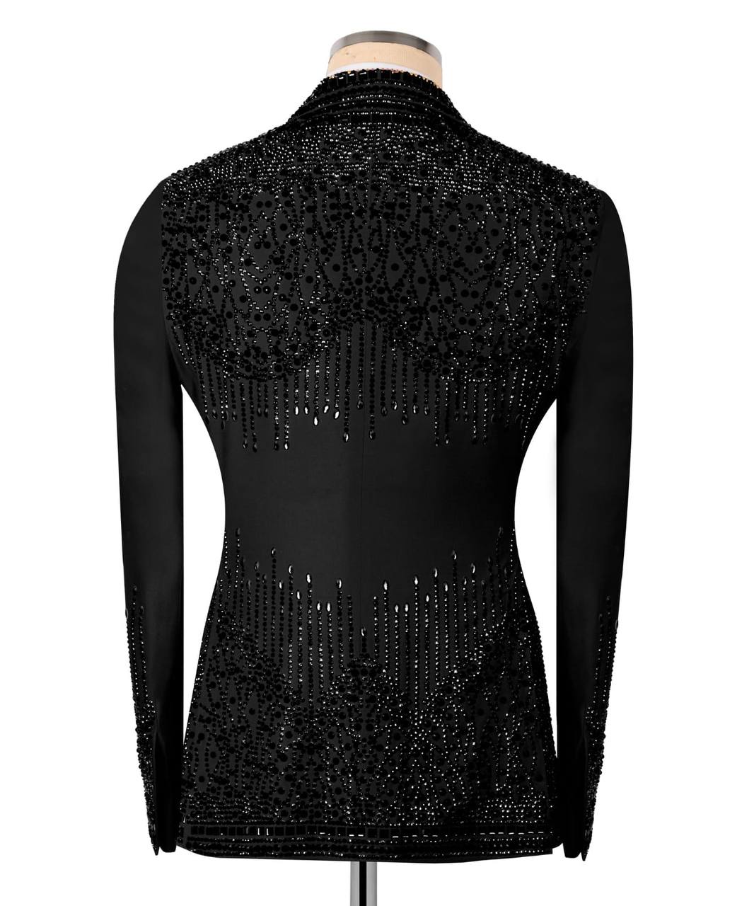 Double Breasted Crystal Embellished Tuxedo