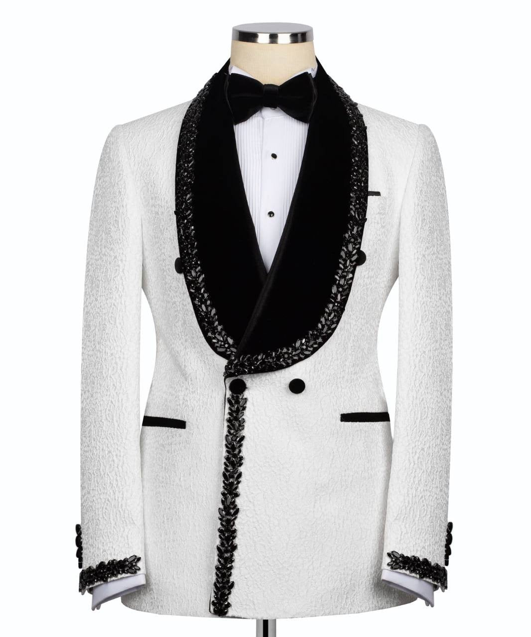 Crystal Ornament White Tuxedo