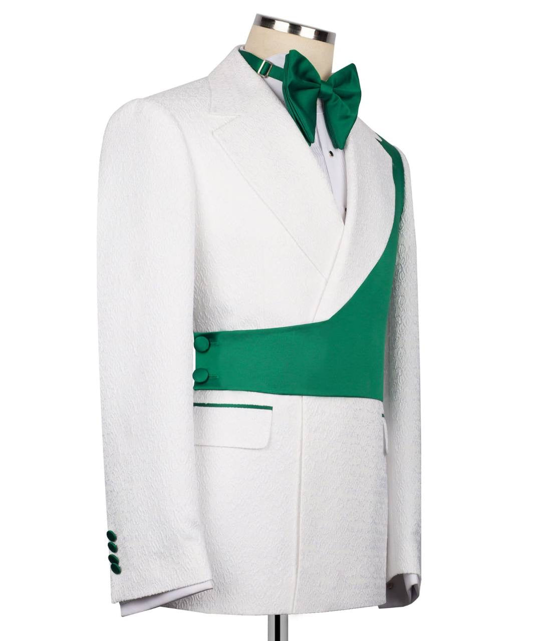 Custom Designed Tuxedo with Crossover Satin Panel
