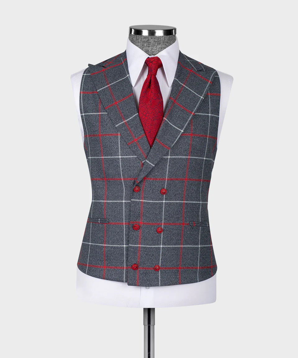 Traje de tres piezas a cuadros