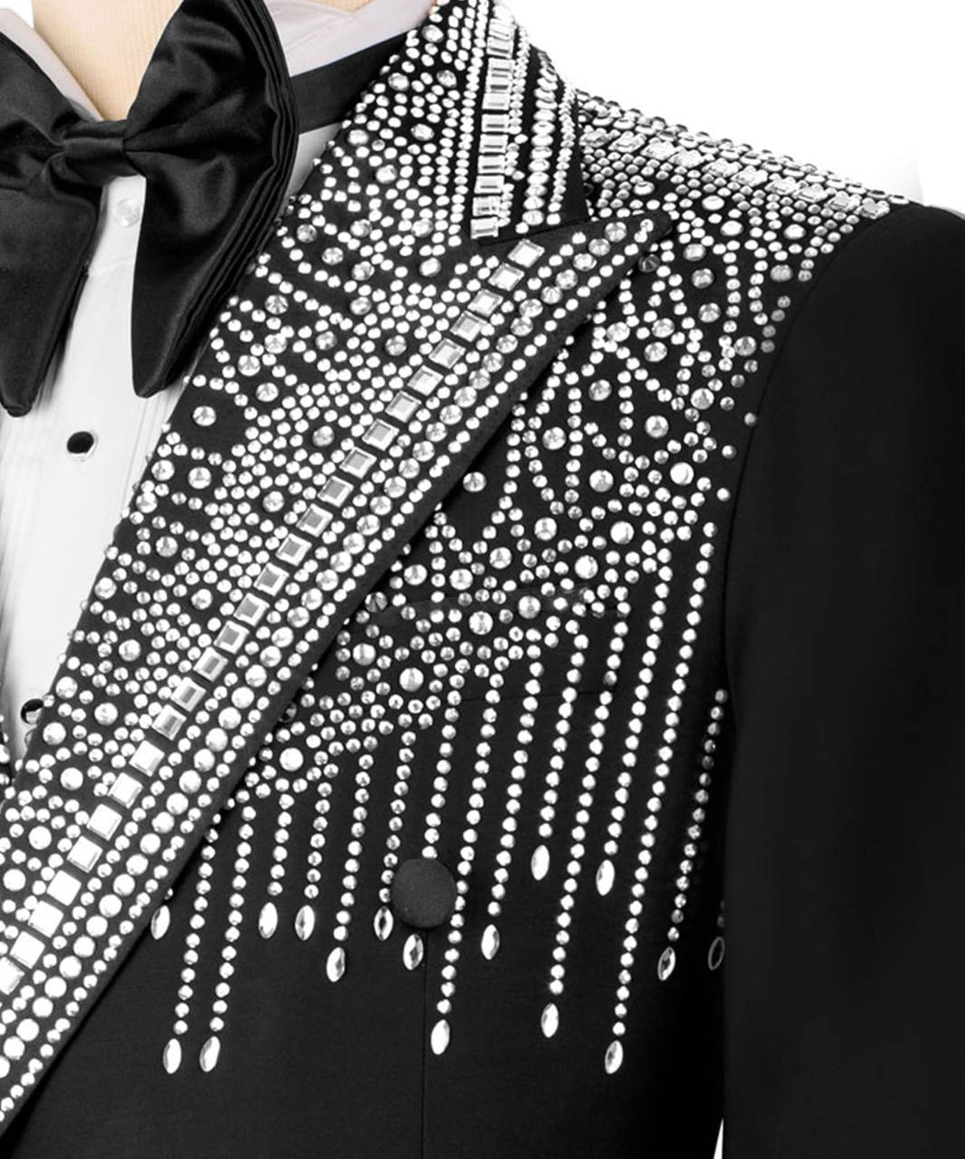 Double Breasted Crystal Embellished Tuxedo