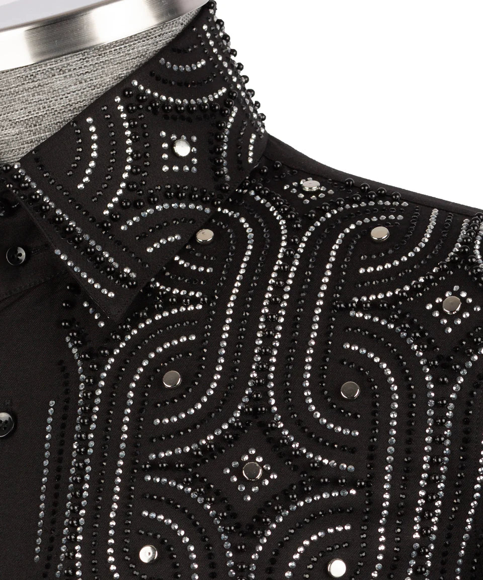 Crystal Embellished Black Shirt