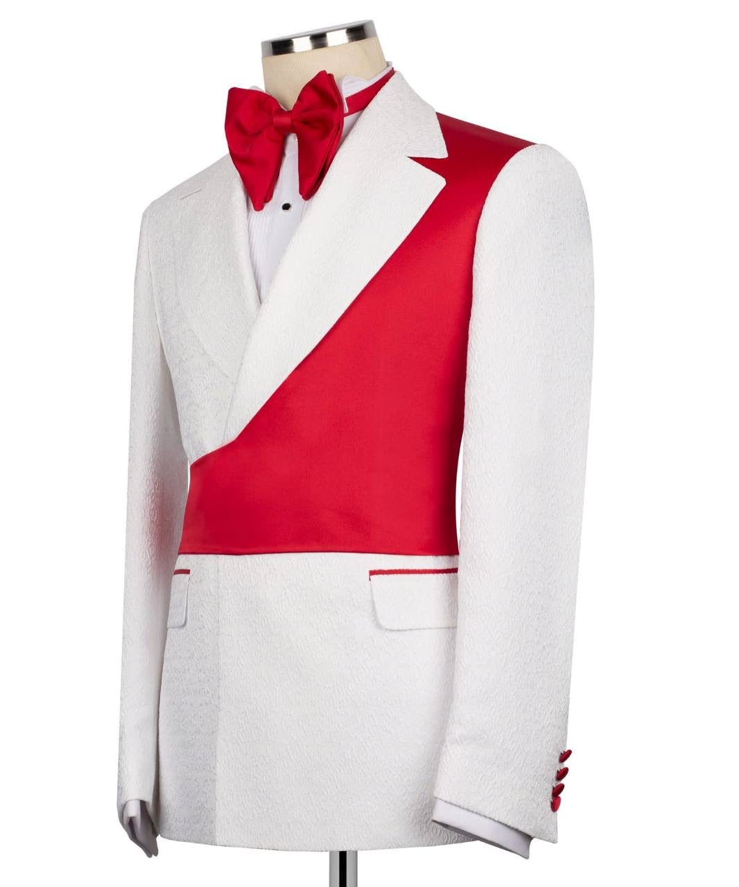 Custom Designed Tuxedo with Crossover Satin Panel