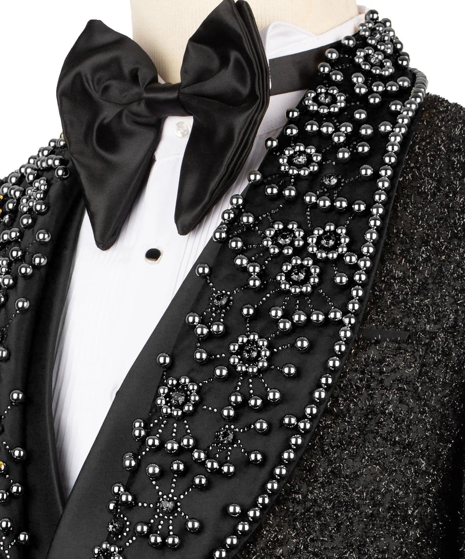 Sparkling Tuxedo With Crystal Embellishments