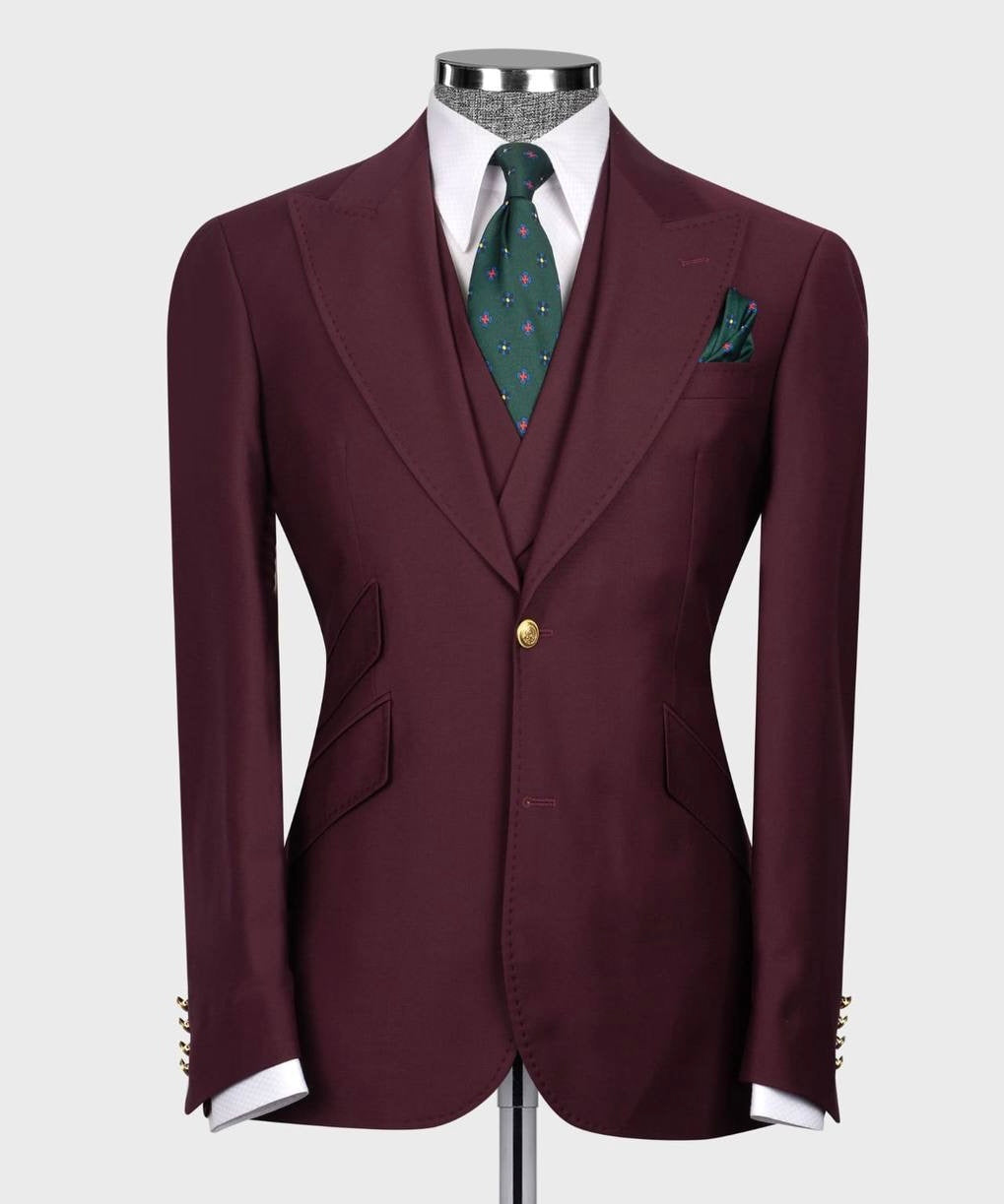 Formal Suit With Gold Button