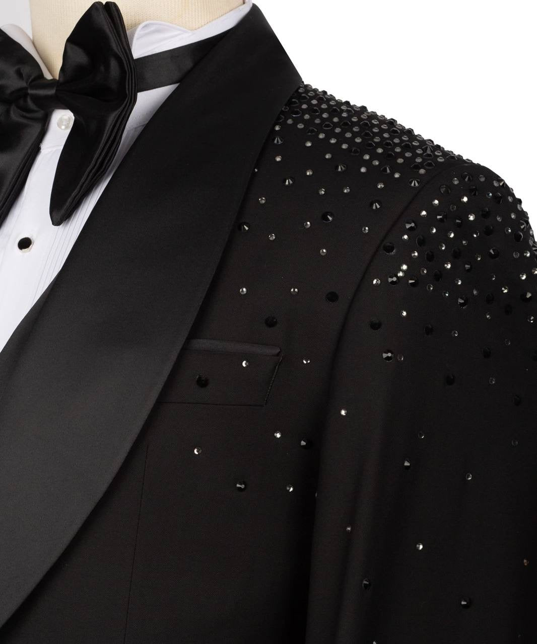 Crystal Embellished Black Tuxedo